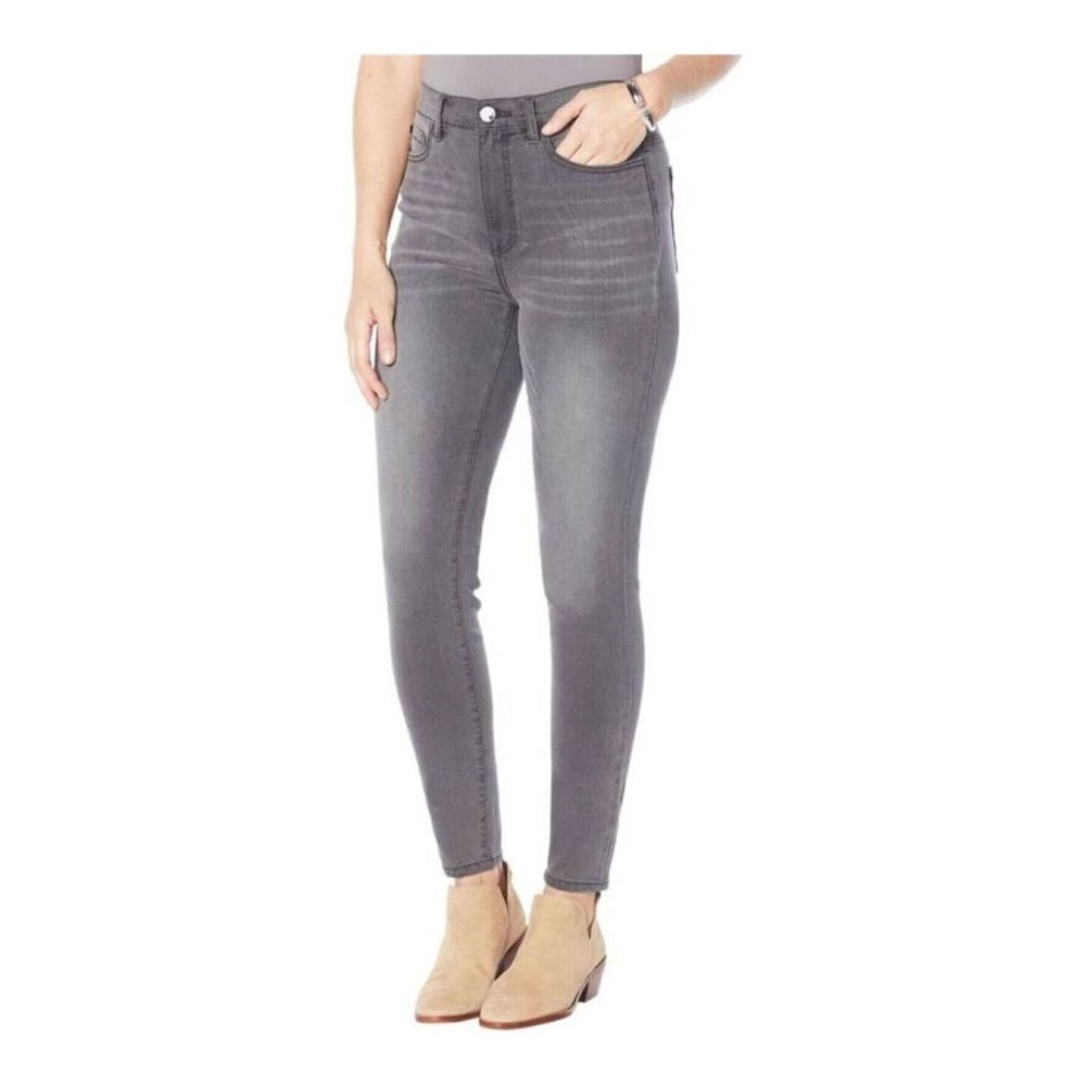 NEW! DG2 Diane Gilman Stretch Signature Ultra Skinny Jean Gray, Plus Size